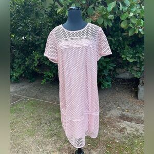 Ann Taylor crochet lace overlay midi dress - size 14